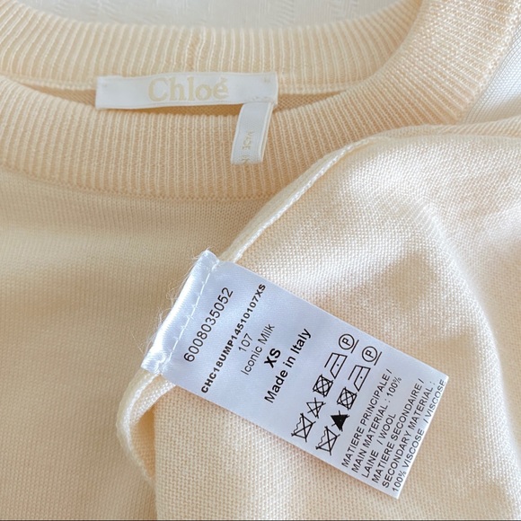 Chloe Ivory Cape-effect Jersey And Wool Top - Picture 10 of 12